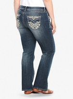 Thumbnail for your product : Torrid Premium Relaxed Boot Jean - Medium Wash with Embellished Flap Pocket (Short)