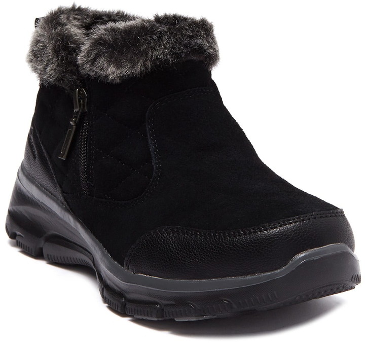 skechers suede faux fur boots