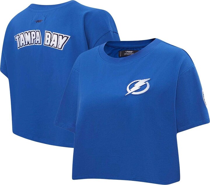 Women's Majestic Threads Steven Stamkos Blue Tampa Bay Lightning Name &  Number Boxy Crop T-Shirt