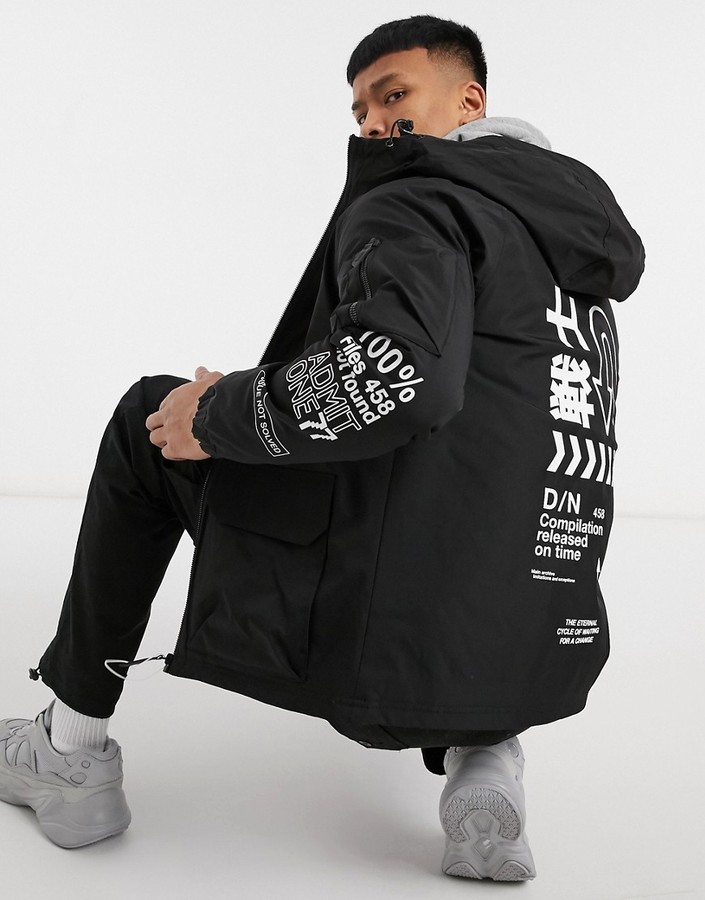 Bershka padded jacket in black - ShopStyle Outerwear