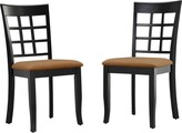 Thumbnail for your product : Inspire Q Set of 2 Kensington Lattice Back Dining Chairs Black