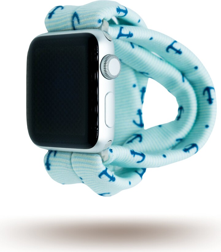 Anchor Blue Yoga Band® For Apple Watch Series All Versions, Samsung Galaxy, & Fitbit Versa, 38mm 40mm 41mm 42mm 44mm 45mm - Dót Outfitters