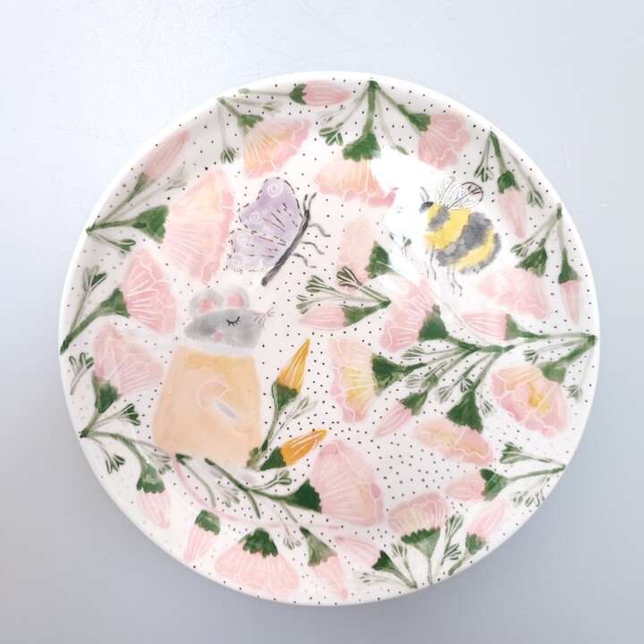 Hand-Painted Ceramic Plate Fairytale | Unique Handmade Pottery Serving Dish Gift For Home Décor Dinner Table