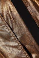 Thumbnail for your product : Dries Van Noten Oversized hooded tiered metallic silk-blend jacquard coat