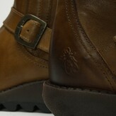 Thumbnail for your product : Fly London Sven Camel Leather Low Wedge Buckled Ankle Boots