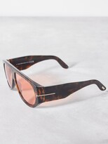 Thumbnail for your product : Tom Ford Eyewear Bronson Aviator Tortoiseshell-acetate Sunglasses