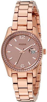 Fossil Women's ES3764 Perfect Boyfriend Small Rose Gold-Tone Stainless Steel Watch with Link Bracelet