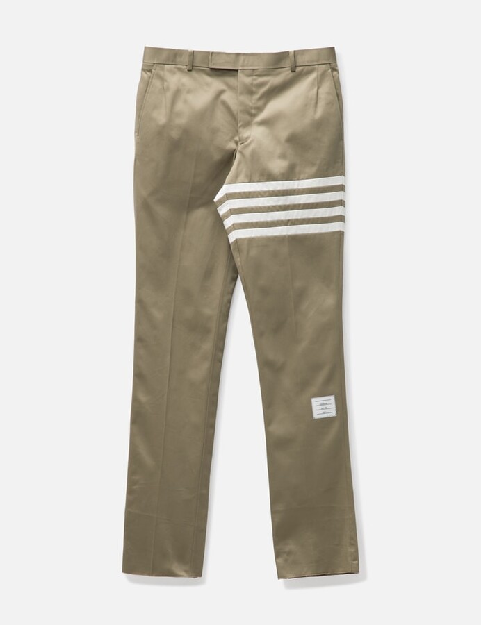 Thom Browne Cotton Twill Knit Seamed 4-Bar Unconstructed Chino Trousers