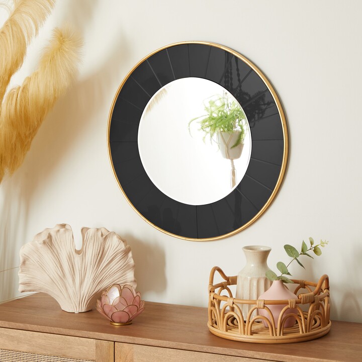 Dunelm Pretty Boho Round Glass Wall Mirror, 55cm Black ShopStyle