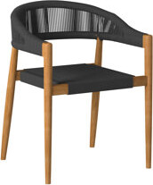 HiTeak Furniture Klint Teak Outdoor Rope Dining Stacking Armchair (Set of 4)