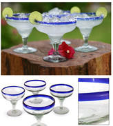 Thumbnail for your product : Novica Javier and Efren Artisan Happy Hour Hand Blown Margarita Glass (Set of 4)