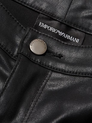 Emporio Armani Wax Coated Five-Pocket Skinny Jeans