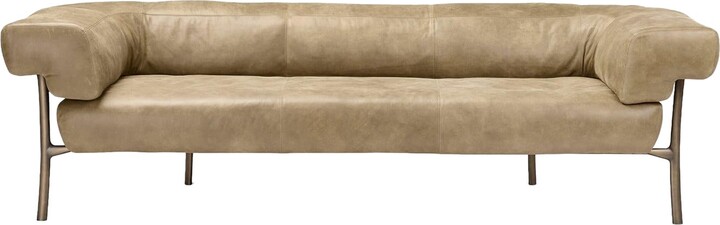 Ghidini 1961 Katana Beige Leather Sofa By Paolo Rizzatto