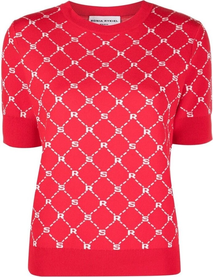 Sonia Rykiel Monogram Patterned Crewneck Knitted Top