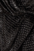 Thumbnail for your product : Brandon Maxwell Wrap-effect Metallic Fil Coupe Velvet Blouse