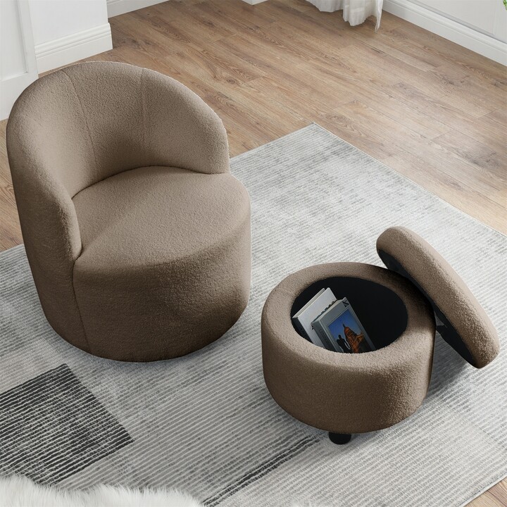 BESTCOSTY 360 Swivel Barrel Chair with Round Storage Chair ShopStyle