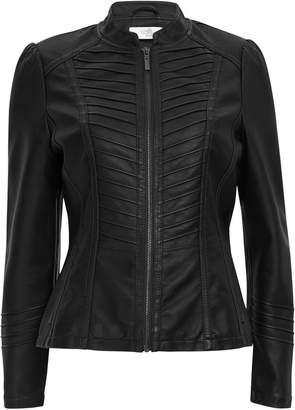 WallisWallis PETITE Black Faux Leather Jacket