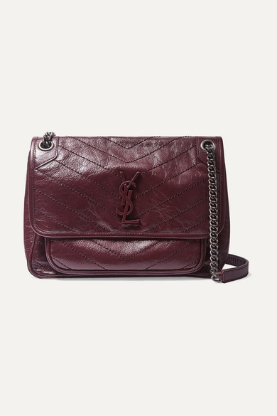 burgundy leather shoulder bag