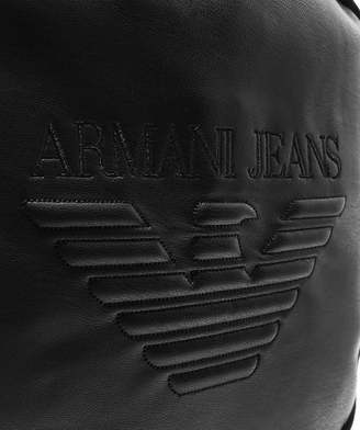 Armani Jeans Faux Leather Logo Backpack