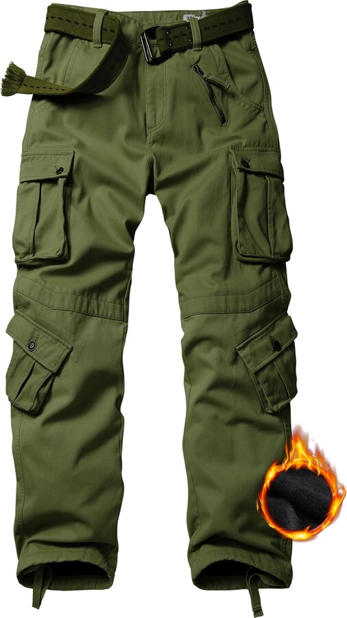 VATINNT Men's Fleece Lined Work Cargo Trousers ShopStyle