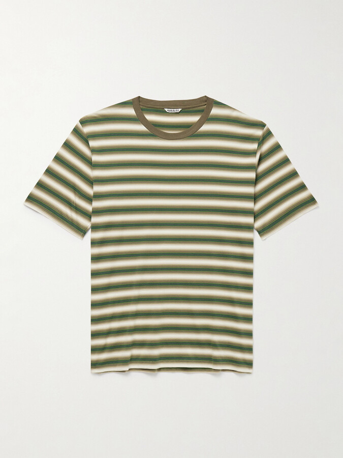 AURALEE Striped Cotton-Jersey T-Shirt
