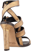 Thumbnail for your product : Derek Lam Beatrice Snakeskin Strappy Sandal, Bronze