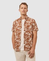 Thumbnail for your product : Sportscraft Men's Brown Printed Shirts - Short Sleeve Regular Alford Print Shirt - Size One Size, L at The Iconic