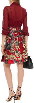 Dolce & Gabbana Pleated Metallic Jacquard Mini Skirt