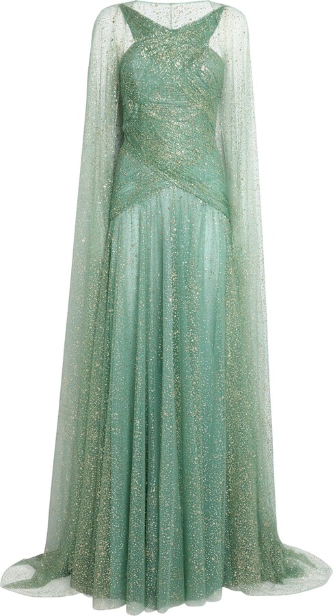 Sandra Mansour Glitter-Embellished Saule Gown
