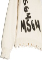 Thumbnail for your product : Msgm Kids TEEN logo-print distressed-effect jumper