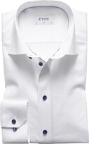Thumbnail for your product : Eton Slim Fit Twill Dress Shirt with Blue Details