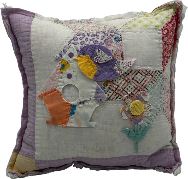 New Handmade Cute Bird & Birdhouse Pillow Vintage Quilt Chenille  Bedspread - ShopStyle