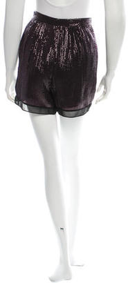 Diane von Furstenberg Silk Sequined Shorts