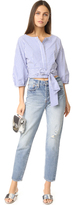 Thumbnail for your product : J.o.a. Puff Sleeve Stripe Blouse