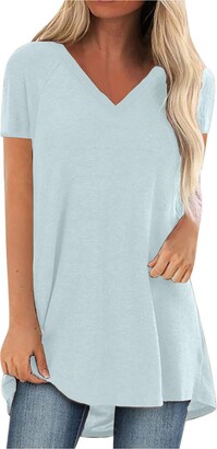 AMhomely Womens Tops Shirt Plus Size SaleFashion Woman Causal Round Neck Printing Blouse Short Sleeve T-Shirt Summer Tops Oversize Loose Tunic UK Size Elegant Twisted Sweatshirt for Ladies 