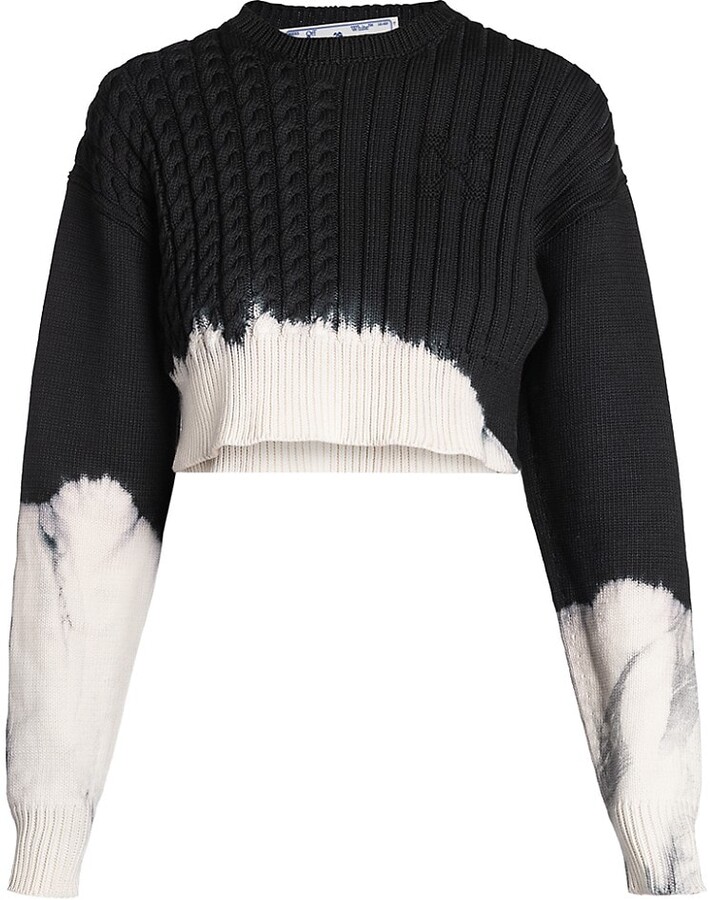 cropped off white sweater