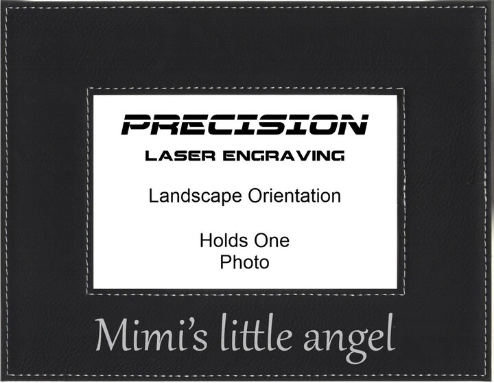 Grandma Mimi Engraved Leatherette Picture Frame - Mimi's Little Angel Mothers Day, Christmas Gift