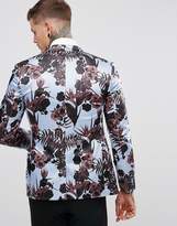 Thumbnail for your product : ASOS Super Skinny Blazer With Burgundy Floral Print