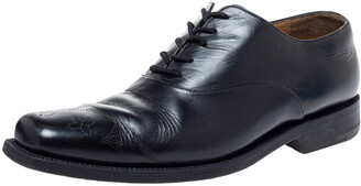 LOUIS VUITTON Richelieu Black Epi Lace ups Men's Dress Shoes Size 8.1/