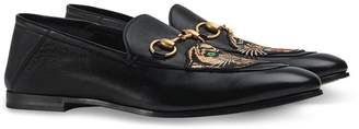 Gucci Leather Horsebit loafer with panther