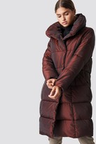 Thumbnail for your product : NA-KD Na Kd Shawl Collar Shiny Padded Jacket Burgundy