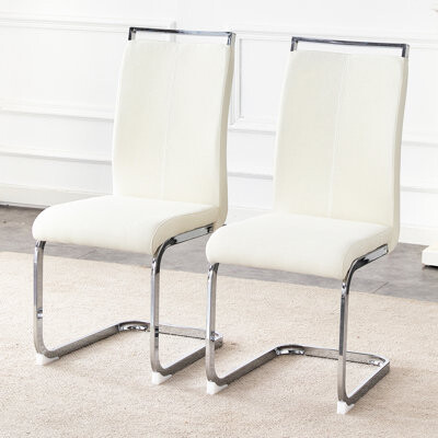 Red Barrel Studio Comfortable Suede - Like Tech Fabric Dining Chairs, Spray Painted Metal Legs, Ergonomic Design, Slip And Stable Retro In Fabric, For Different Home