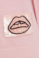 Thumbnail for your product : Markus Lupfer Mia Lip Embellished Metallic Merino Wool-blend Hoodie
