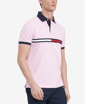 tommy hilfiger mens pink polo shirt