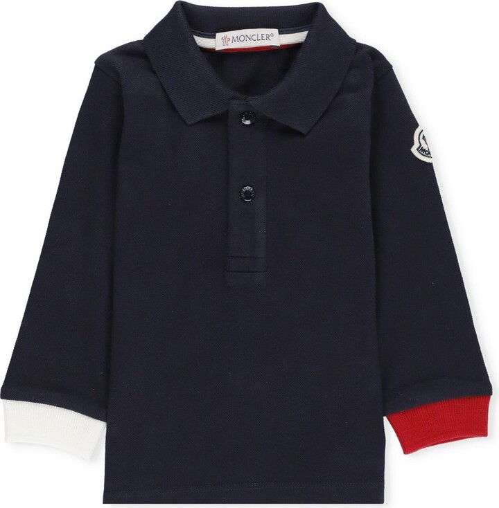 rukken draadloze helpen Moncler Enfant Logo Patch Long-Sleeved Polo Shirt - ShopStyle