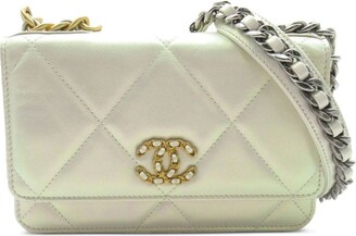 Iridescent Calfskin Quilted Medium Chanel 19 Flap Bag For Sale at