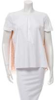 Thumbnail for your product : Adam Lippes Open Knit-Trimmed Top w/ Tags