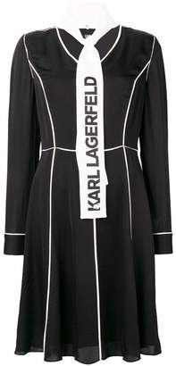 Karl Lagerfeld Paris logo scarf midi dress