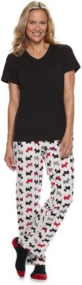 Croft & Barrow Women's 3-piece Sleep Tee, Pants & Socks Pajama Set