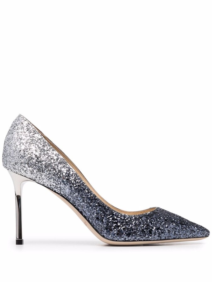 navy sparkly pumps